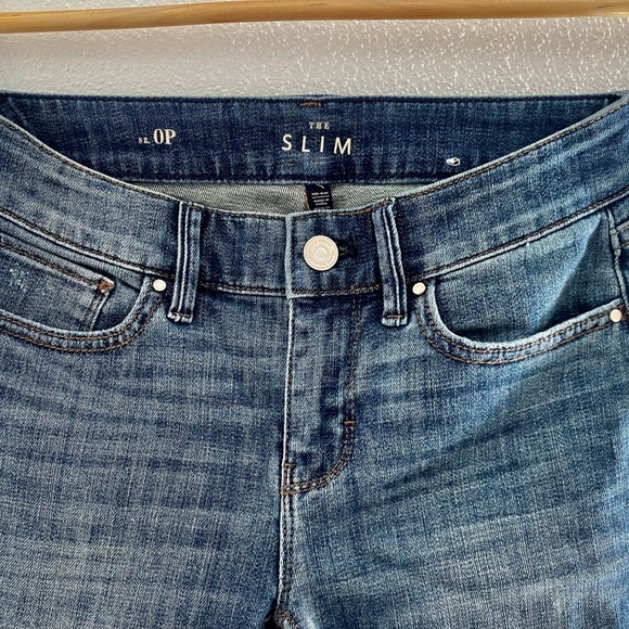 Never Worn! Mid-Rise Denim Destructed Slim Jeans - Picture 5 of 8
